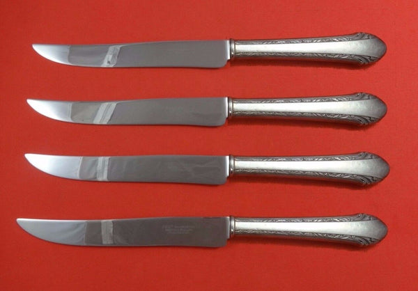 Chased Romantique by Alvin Sterling Silver Steak Knife Set Texas Sized Custom