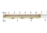 14k Yellow Gold Genuine Montana Sapphire Bar Pin Gillouche Engraving (#J6876)