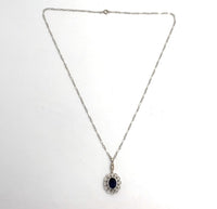 14k White Gold Genuine Natural Diamond Deco Style Pendant with Chain (#J7301)