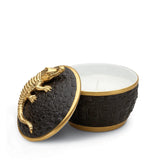 L'OBJET Crocodile Porcelain Candle 24K Gold Final Pink Champagne Scent - C490