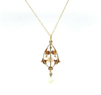 14k Yellow Gold Freshwater River Pearls Lavaliere Pendant (#J5462)