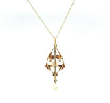 14k Yellow Gold Freshwater River Pearls Lavaliere Pendant (#J5462)