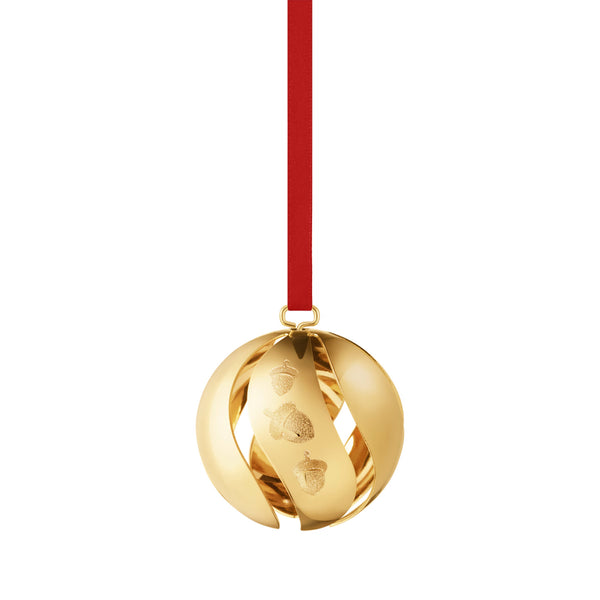 2023 Georg Jensen Christmas Holiday Ornament Gold 18 Kt Ball - Vtg NOS