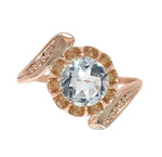 10k Rose Gold Victorian Genuine Natural Aquamarine Ring Size 5 Jewelry (#J6775)