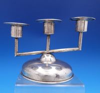 Maciel Mexican Mexico Sterling Silver Candelabra Pair 3-Light (#1665) Modernist