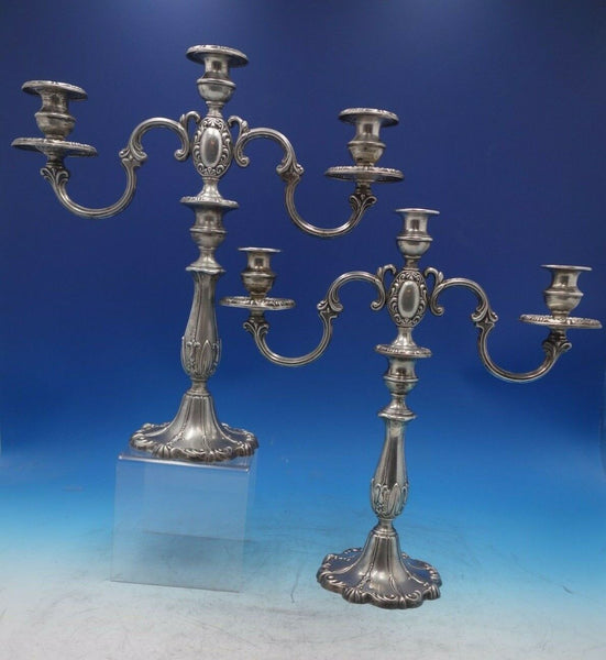 Rochambeau by Mueck-Carey Co Sterling Silver Candelabra Pair 3-Light (#6382)