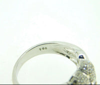 18k White Gold Genuine Natural Diamond Flower Ring 3/4ct (#J1778)