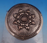 800 Silver Tea Caddy with Foliage and Scroll 3 3/8" x 2 7/8" Yogya (#8176)