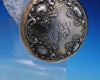 Howard Sterling Silver and Glass Dresser Jar 3 3/4" Tall Floral #2 (#4334)