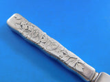 Lap Over Edge Acid Etched by Tiffany Sterling Dessert Knife HHAS Chrysanthemum