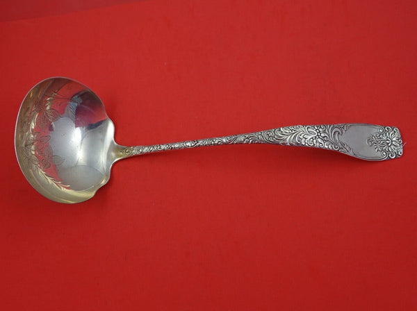 Greenfield by Lunt Sterling Silver Soup Ladle with Flowers in Bowl 11 1/2"