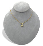 14k Yellow Gold Padlock Clasp on 24" 18k Yellow Gold Chain Necklace (#J7546)