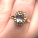 10k Yellow Gold Ring with Oval 1.22ct Genuine Natural Aquamarine Size 7 (#J6771)