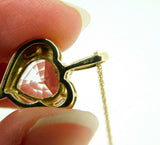 14k Yellow Gold Heart 2.39ct Genuine Natural Morganite Pendant (#J768)