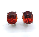 Platinum Genuine Natural Spessartine Garnet Stud Earrings 2.75cttw (#J6687)