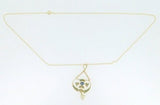 Victorian 9k Yellow Gold Sapphire Lavaliere Pendant (#J4202)