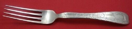 Lap Over Edge Acid Etched By Tiffany Sterling Regular Fork w/ Apricots 7 1/4"