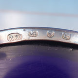 Georgian English Sterling Silver Salt Cellar Master w/Cobalt Glass Liner (#6937)