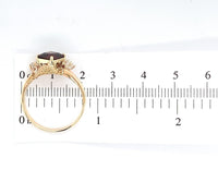 14k Yellow Gold 2.13ct Square Genuine Natural Garnet and Diamond Ring (#J6148)