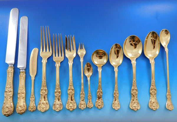 English King Gold by Tiffany & Co Sterling Silver Flatware Set 12 Service 256 pc