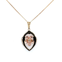 10k Rose Gold Genuine Natural Ruby Flower Pendant (#J5579)