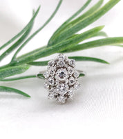 14k White Gold 1.12ct TW Genuine Natural Diamond Cocktail Ring Size 6 (#J7168)