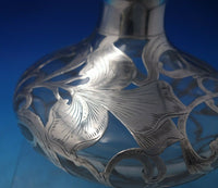 Alvin Glass Dresser Jar w/ Sterling Silver Overlay Floral #3109 6" x 5" (#5940)