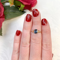 10k Yellow Gold .88ct Genuine Natural Montana Sapphire Ring Unheated (#7176)