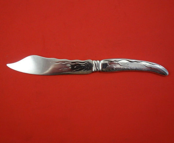 Lap Over Edge Acid Etched by Tiffany and Co Sterling Fish Knife HHAS w/ 3 Birds