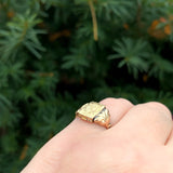 10k and 14k Gold Victorian Poison Ring Hidden Compartment Size 6 (#J6352)