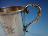 Tifft & Whiting Coin Silver Baby Child's Cup Mug B.C. Scroll Work Dated 1-18-52