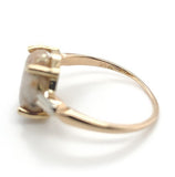 14k Gold Ring w/ Sierra Nevada CA 4.2ct Genuine Natural Gold Vein Quartz (#6991)