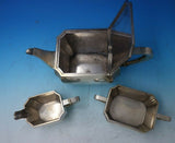 Vincenz Carl Dub Austrian .800 Silver Tea Set 3pc Art Deco Style (#5391)
