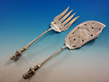 Egyptian Revival by Wendt Sterling Silver Fish Serving Set 3-D Bright-Cut Lotus