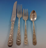 Repousse by Kirk Sterling Silver Flatware Set For 12 Service 89 Pieces