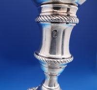 T. Hannam and R. Mills English Georgian Sterling Silver Candlestick Pair (#8432)