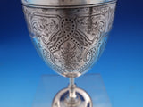 John Evans English Victorian Sterling Silver Goblet Fancy Engraved 6 1/4" #7932