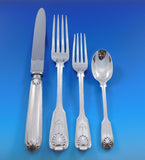 Fiddle Thread & Shell by Various English Sterling Silver Flatware Set 101 pieces