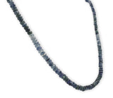 60 Carat TW Genuine Sapphire Ombre Faceted Bead Necklace with 14k Clasp (#J7237)
