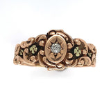 10k Yellow Gold Victorian Men's Wedding Band Ring w/ Diamond Size 10.75 (#J6285)