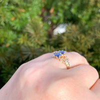 10k Rose Gold Victorian Sapphire and Seed Pearl Ring Size 8 Jewelry (#J6559)