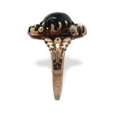 Victorian 10k Rose Gold Tiger's Eye Quartz and Pearl Ring Size 6.25 (#J7078)