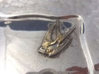 Mixed Metals by Whiting Sterling Bowl Square Applied Bird & Lizard (#0052)