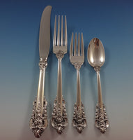 Grande Baroque by Wallace Sterling Silver Flatware Set 12 Service Dinner 53 Pcs