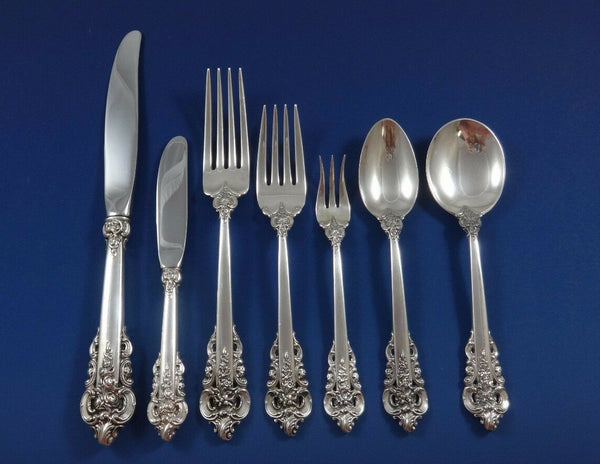 Grande Baroque by Wallace Sterling Silver Flatware Set For 8 Service 58 Pieces