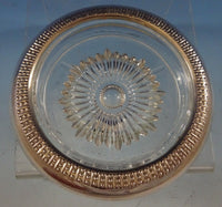 Sterling Silver and Glass Coaster 4" Diameter (#2493)