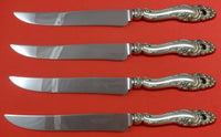 Decor by Gorham Sterling Silver Steak Knife Set 4pc Large Texas Sized Custom 10"