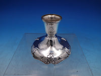 Japanese .950 Sterling Silver Candlestick Leaf Designed Hammered Dented (#6733)