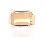 10k Yellow Gold Men's Signet Ring Square Center Not Engraved Size 11 (#J6343)