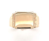 10k Yellow Gold Men's Signet Ring Square Center Not Engraved Size 11 (#J6343)
